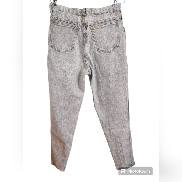 Vintage 1980’s PURE JEANSWEAR ACID WASHED Grey Jeans 31x29 Retro Rock Hairband - Picture 9 of 14